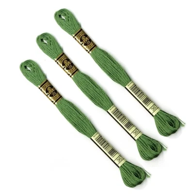 DMC 367 Lot De 3 Échevettes Fils À Broder Mouliné Spécial 8m 25 Coton Vert - Photo 1/2