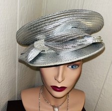 CHARMS Silver Women  s Church Wedding Kentucky Derby Hat