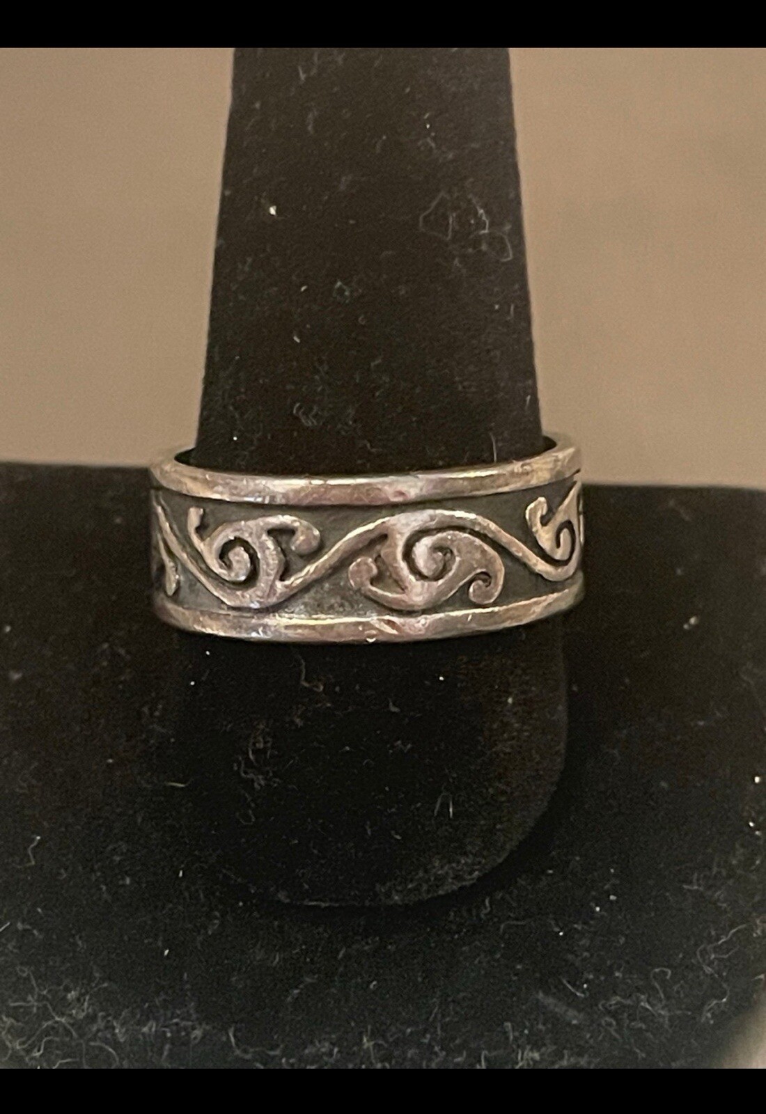 Scroll Vine Sterling Silver Mens Ring - image 1