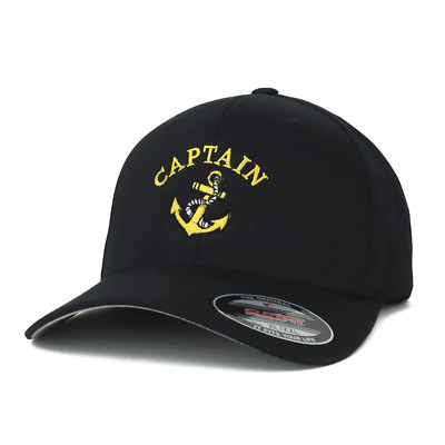 Oversize XXL Captain Anchor Logo Embroidered Flexfit Cap - FREE SHIPPING