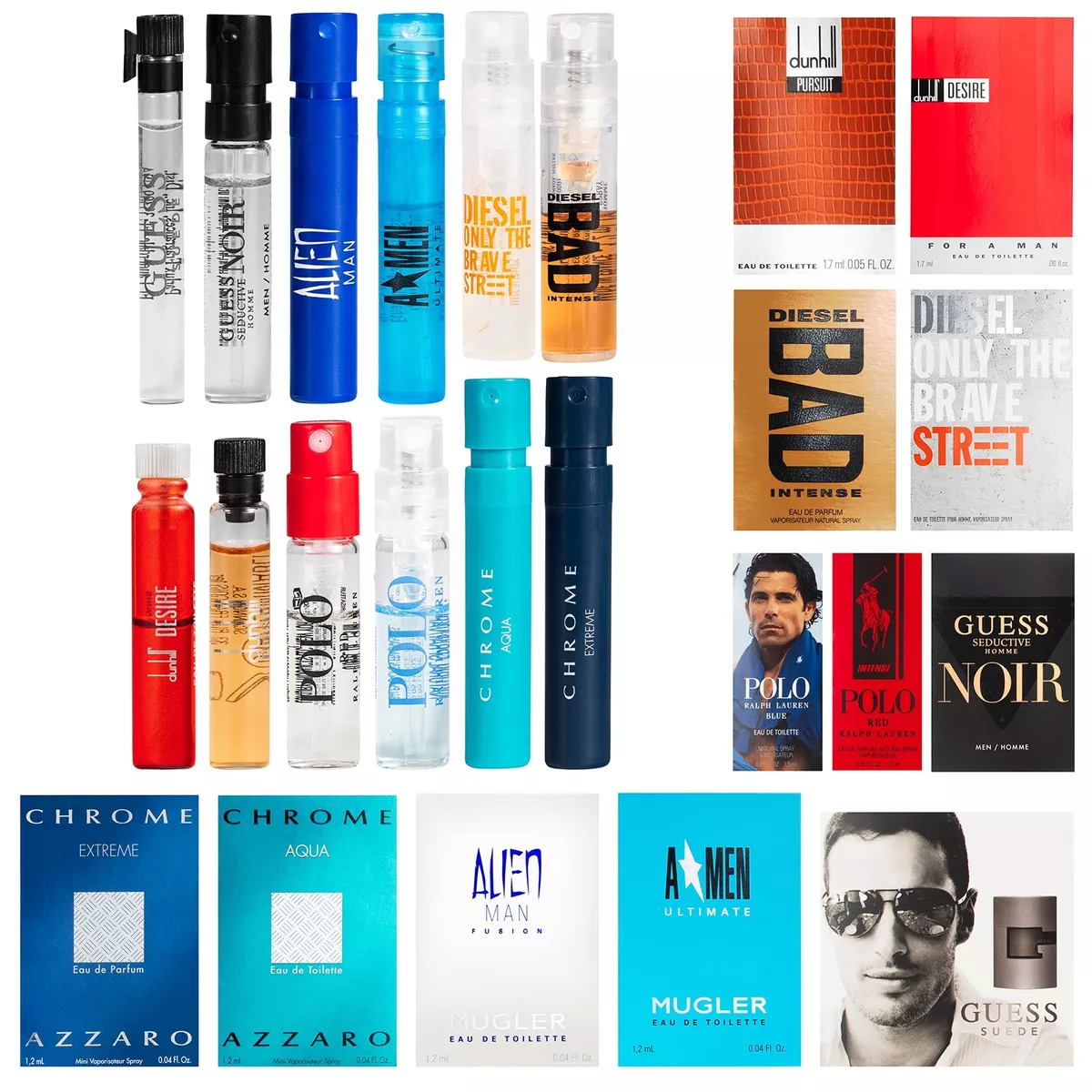 12 Cologne Samples for Men Designer Fragrances Travel Size Cologne