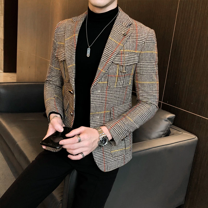 Plaid clearance mens blazer