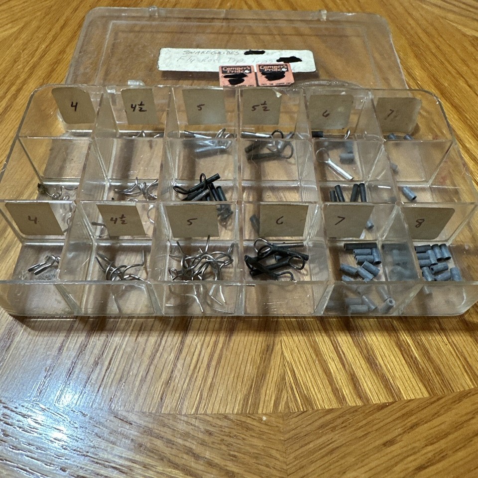 60 Vintage Assorted Fly Rod Building Replacement Eyelets Line Guides