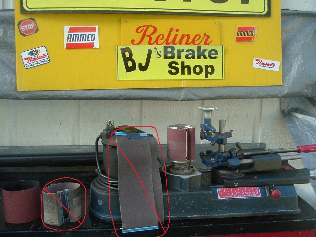 AMMCO BRAKE SHOE ARC GRINDER ABRASIVE SANDING BELT KIT 80068007, 8010