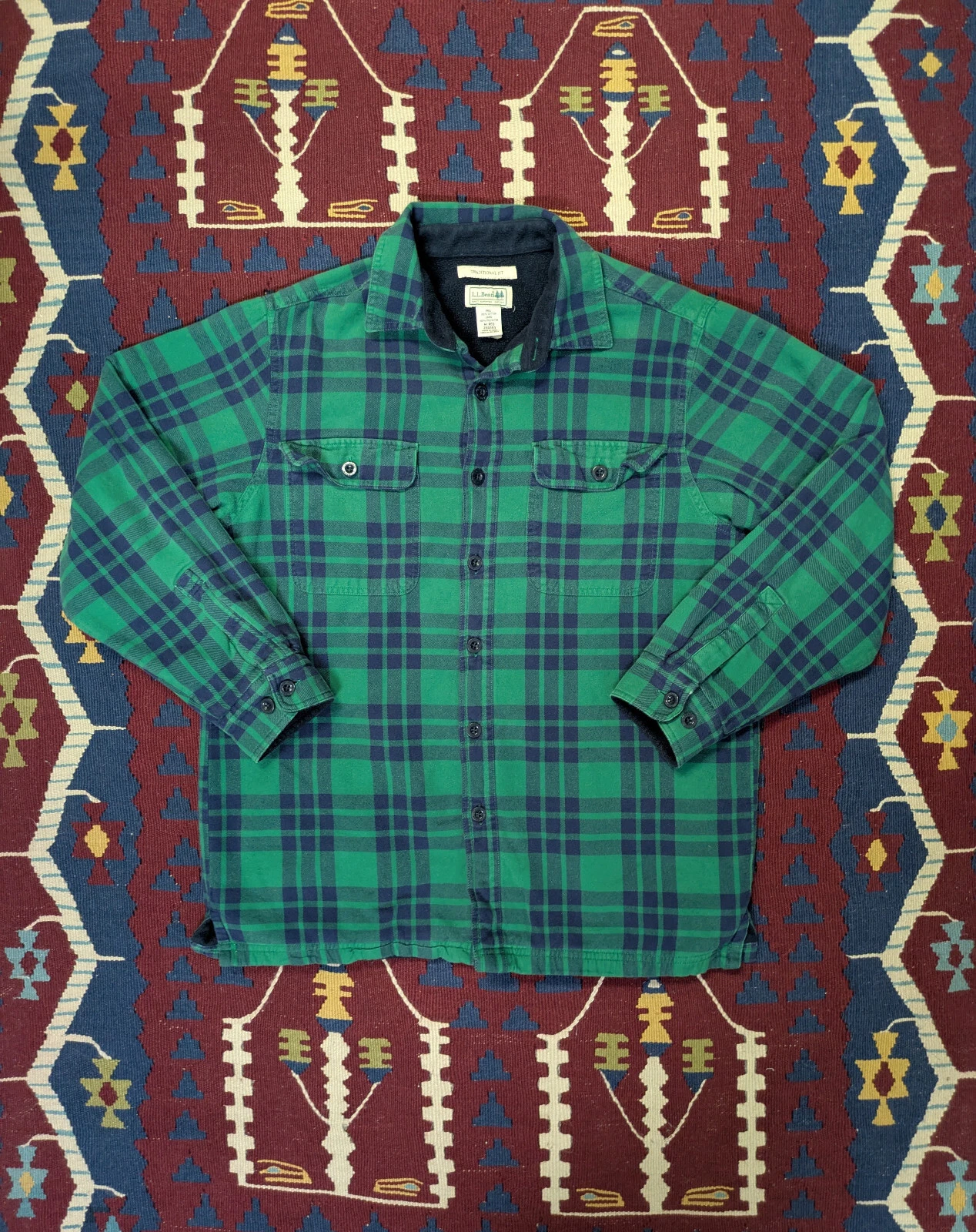 L.L. Bean Plaid Flannel Shirt Jacket, M, Fleece Lined Shacket, Outdoors