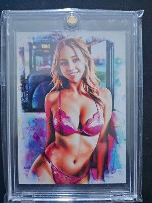 Sydney Sweeney Model Schauspielerin Promi 4/5 ACEO Kunstdruck Karte von: Q