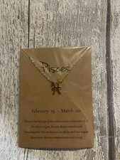 PISCES Zodiac Necklace Pendant Starsign NEW