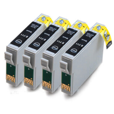 Badger Inks x4 Black Compatible Ink Cartridges Replacement for T0711 ...