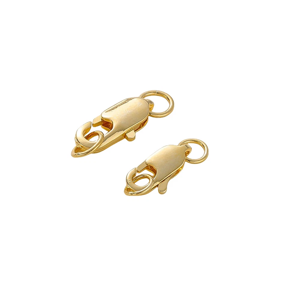 Cierres de garra de langosta de latón enchapado en oro de 14K/18K 10 un. para hacer joyas hágalo usted mismo Foto 2 de 4