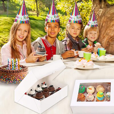 Cupcake-Boxen mit Fenster für 1, 2, 4, 6, 12 & 24 Cupcakes mit herausnehmbaren Tabletts