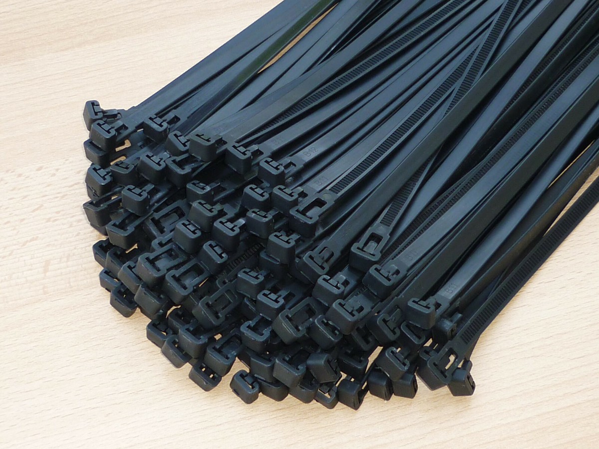 Nylon Kabelbinder – Extra Lang & Breit, 4,8 Mm X 200 Mm, In Schwarz, Weiß, Rot & Mehr