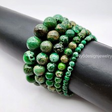 Green Sea Sediment Imperial Jasper Crystal Healing Bead 4mm 6mm 8mm 10mm 12mm