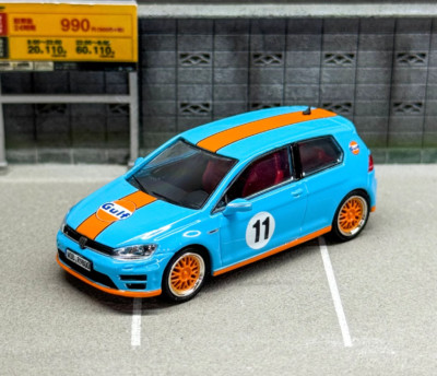 ZD Zoom 1:64 Blue Gulf VW Golf 7R VII GTI Coupe Sport Model Diecast Metal Car BN
