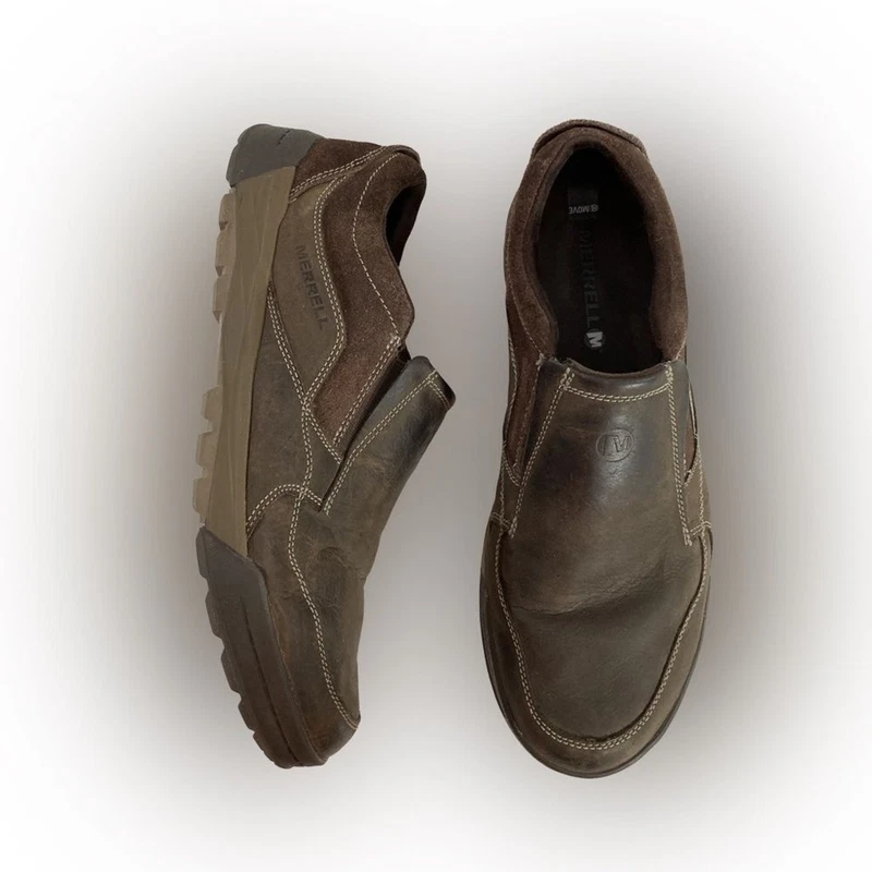 merrell espresso berner moc slip on nubuck leather shoes