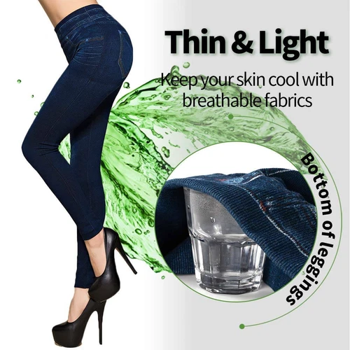 Pantalones de mezclilla elásticos cómodos elásticos para mujer que moldean el control de la barriga - Imagen 6 de 17