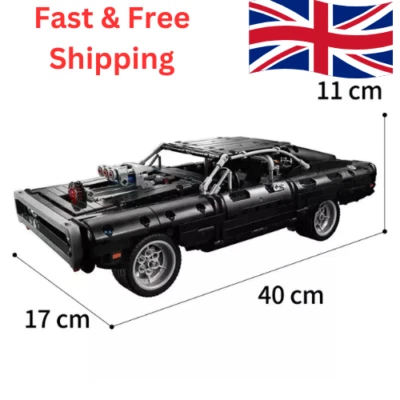 1077 Piece Technical Dodge Charger Racing Car Building Blocks Fast and Furious