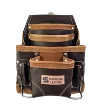 10 Pocket Top Grain Tool Pouch | Durable Construction Leather Tool Pouch