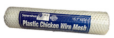 High Density Chicken Wire Fence Mesh - White Plastic - 15.7" Wide X 10 Feet Long