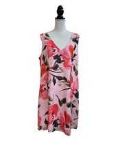 Nine West Womens Pink Floral Lined Dress 12