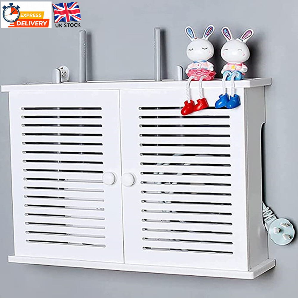 Waterproof Router Case Waterproof Router Box PPGE Home Wood Wifi Router Storage Box Wall Mount ...