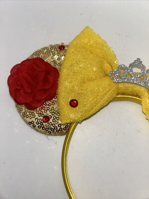 NEW Disney BEAUTY & THE BEAST BELLE ROSE Sequins Sparkle 