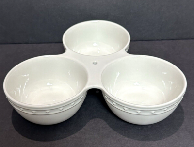 Nora Fleming Stoneware RETIRED T6 Pearl Dot Triple Dish - NEW | eBay