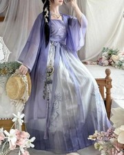 Chinese Hanfu Dress Halloween Cosplay Costume Modern Improved Ancient 3pcs Sets
