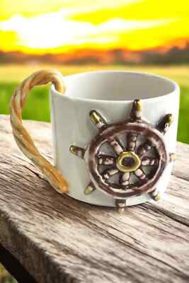 Spica Ceramica Rudder Model Handmade 200 ml Tea Coffee Cup