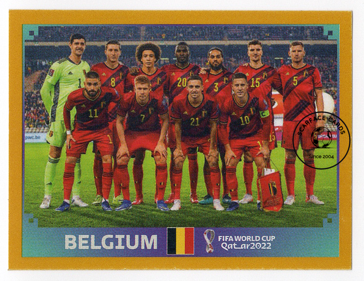 【新品/タグ付き】2022カタールW杯 ベルギー代表♯7デブライネ【L】オーセン 2022 Panini FIFA World Cup Qatar Gold Exclusive Stickers Belgium