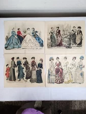 Antique Les Modes Parisiennes Peterson's Magazine 24 color fashion plates book