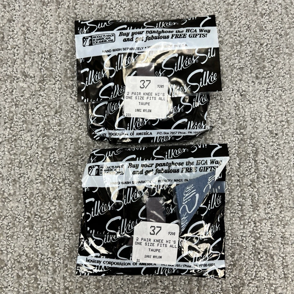 De Colección Silkies Manguera Alta Rodilla OSFM Taupe Beige Moca Variado Lote 16 Pares (8 Paquetes) Nuevo de Lote Antiguo Foto 4 de 4
