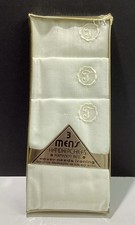 Men's 3pk Initial T Handkerchiefs   Monogram Hanky White Vintage USA New SEALED