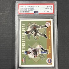 2003 Fleer Tradition Update Glossy Jose Reyes Derek Jeter #80/100 *PSA 10 POP 2*