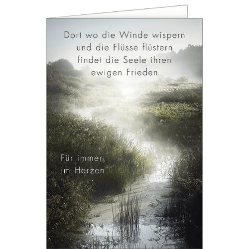 Trauer Beileidskarte Kondolenzkarte mit Umschlag - Für immer im Herzen