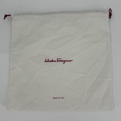 Salvatore Ferragamo Cream Cotton Drawstring Dust Bag Made in Italy 15x16 in
