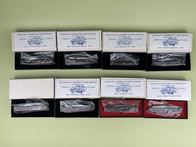 1976 SW CUT. USA Parker Thirteen Colonies Novelty Folding Knives Lot Of 8 Unused