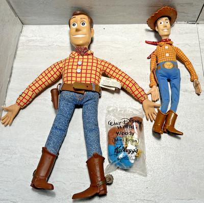 Lot Of 3 Disney Store Pixar Thinkway, Burger King & Kellog Toy Story Woody Dolls