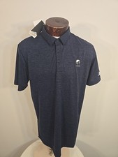 Adidas Twistknit Mens Large Blue White Short Sleeve Golf Polo Shirt New