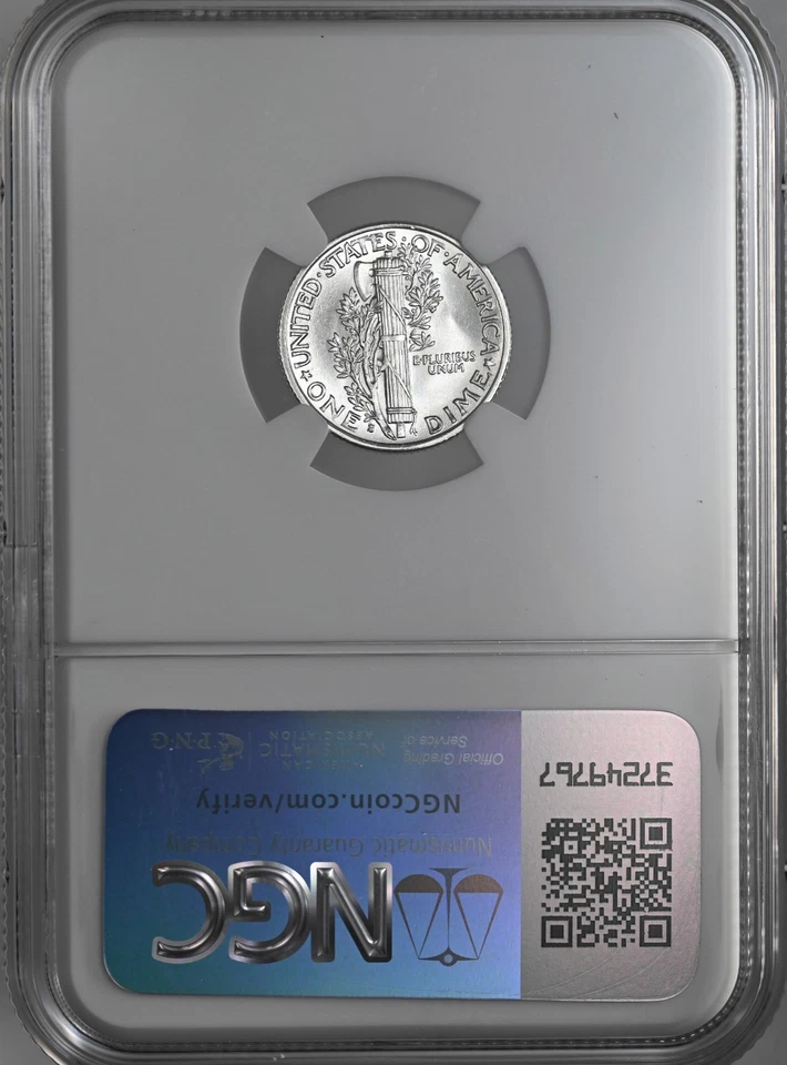 1939-S  10C  MERCURY SILVER DIME  "SAN FRANCISCO MINT"  NGC MS66 #8345184-021 - Image 4 of 4