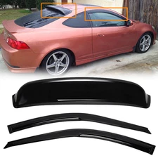 For 2002-2006 Acura RSX DC5 Mugen 3D Wavy Window Visor & Rear Roof Visor Spoiler