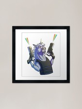 Lasergun Unicorn Framed Art Print Framed Wall Art Poster Canvas Print Picture