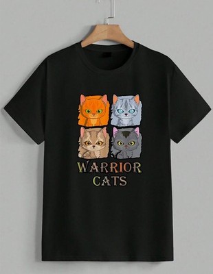 Warrior Cats Four Cats Graphic Book Series Feline Fan Art Gift T-Shirt Unisex