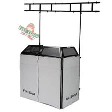 DJ Booth Table Lighting Truss Stand System - Foldable Panel Stage Platform Scrim