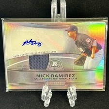 2010 Bowman Platinum #PAR-NR Nick Ramirez Patch Auto Refractor /740 USA National
