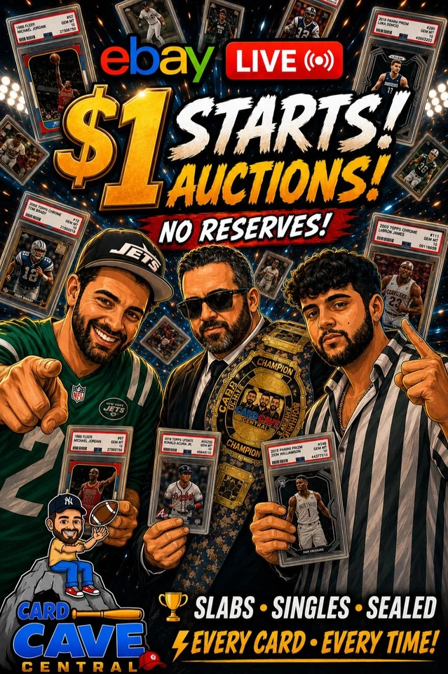 $1 START 🔥 Graded + Raw Multi-Sport Cards LIVE!