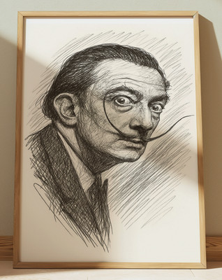 SALVADOR DALI ART PRINT DRAWING SKETCH PORTRAIT 8'' x 10'' SALVADOR DALI WALL ART