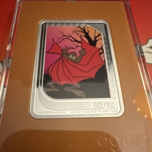 agoro Looney Tunes Coyote Halloween 1 oz 999 Silver Bar Two Dollars 2026 092/150