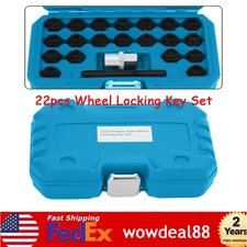 22Pcs Anti-Theft Wheel Locking Key Socket Tire Removal Socket Set Kit for Audi