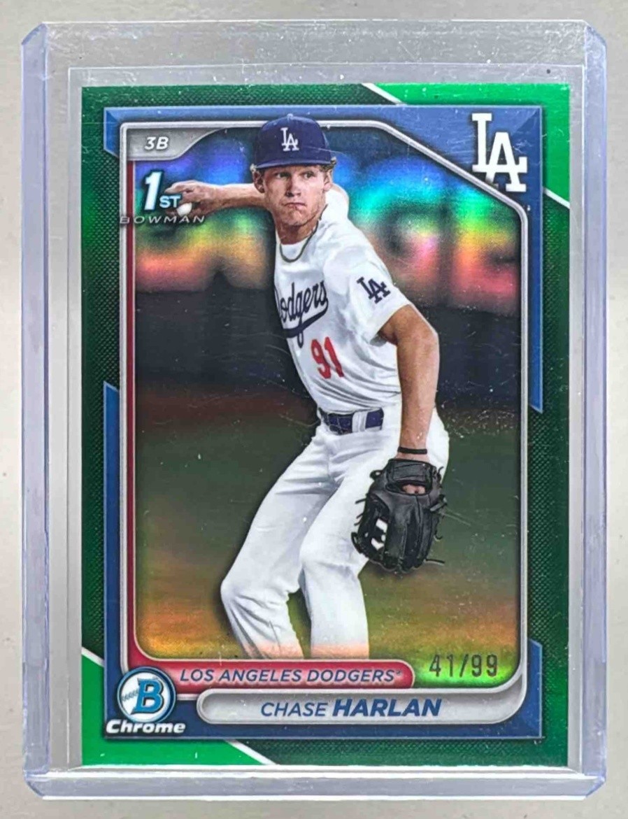 Chase Harlan 2024 Bowman Chrome Draft #BDC-96 Green Refractor 1st RC /99