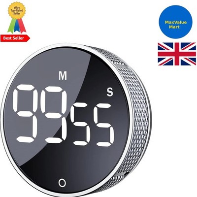AVINIA Digitale Küchentimer, visuelle Zeitschaltuhren großes LED-Display magnetisch silber